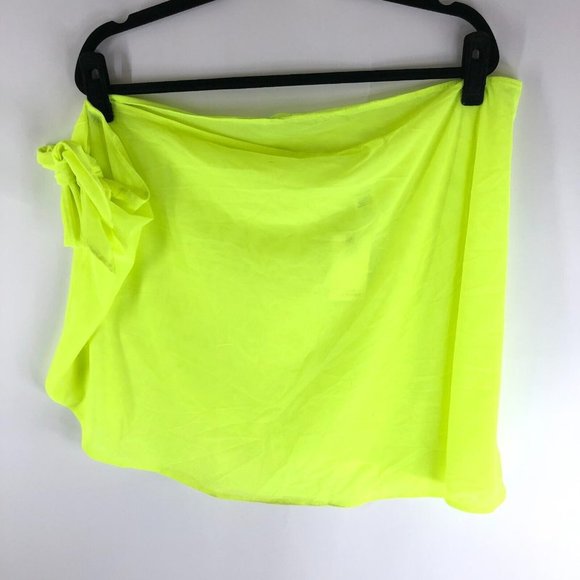 Good American Swim Leg Daze Sarong Mesh Tie Waist Electric Yellow 5/8 2XL-5XL - Picture 5 of 6